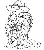 coloriage Franklin avec son impermeable